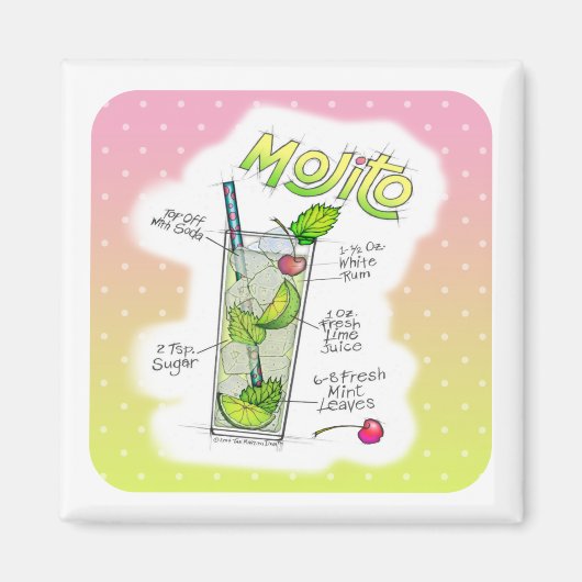 マグネット – MOJITOレシピカクテルアート (正面)