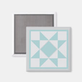 マグネット – Sawtooth Star Quilt Block (lt. blue/gray) (正面/裏面)