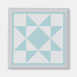 マグネット – Sawtooth Star Quilt Block (lt. blue/gray)