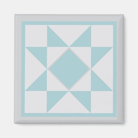 マグネット – Sawtooth Star Quilt Block (lt. blue/gray) (正面)