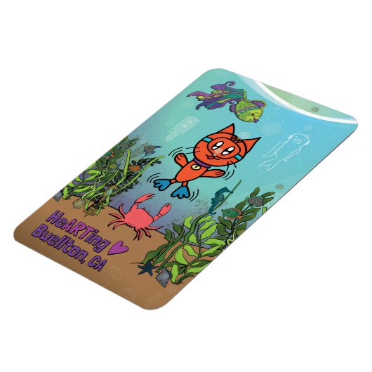 マグネット – Scuba Cat - Buellton.Art (左側)