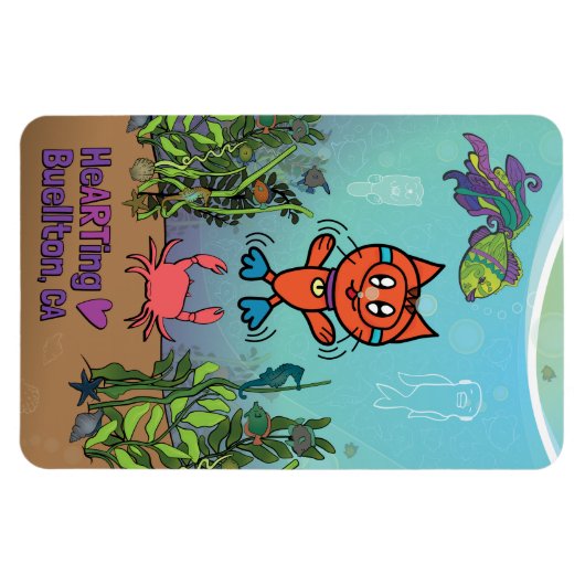 マグネット – Scuba Cat - Buellton.Art (横)