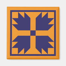 マグネット – UCベアーポーキルトブロック(金ゴールド上の青)