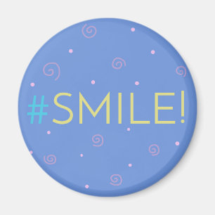 マグネッ感動的ト – 青いハッシュタグマグ#smile! マグネット