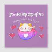 マグネティックカード　茶わんの中の猫 (正面)