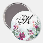 マグネパーソナライズされたット熱帯花オンブルーグラデーション マグネット (正面/裏面)