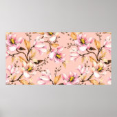 マグノの枝を持つシームレスな水の色パターン ポスター (正面)