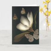 マグノリアおよびbutterflies1メッセージカード カード (黄色い花)