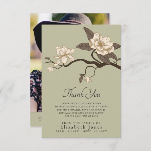 マグノリアお祝いオブライフサンキューカード サンキューカード (正面/裏面)