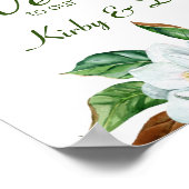 マグノリアかわいらしブーケ結婚の歓迎 ポスター (角)