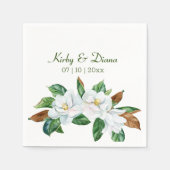 マグノリアかわいらしブーケ結婚ーズ スタンダードカクテルナプキン (正面)