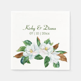 マグノリアかわいらしブーケ結婚ーズ スタンダードカクテルナプキン
