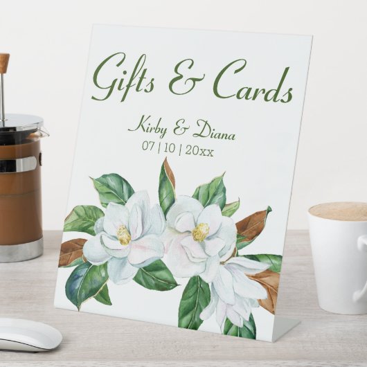 マグノリアかわいらしブーケ結婚式のギフト&カード 台座サイン (インサイチュ)