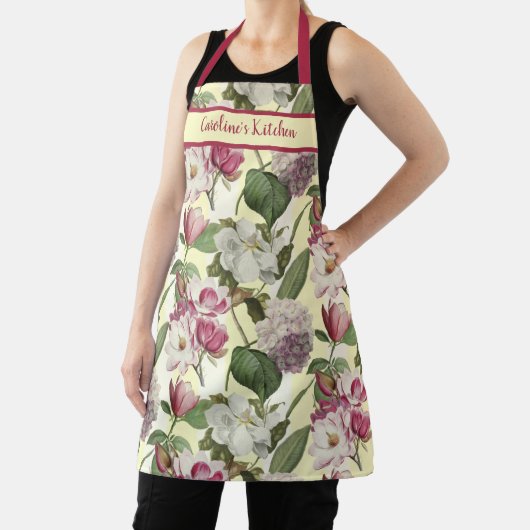 マグノリアとアジサイの花サザン料理Ap エプロン (インサイチュ)