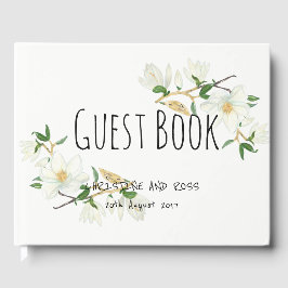 マグノリアとエレガントなウェディングゲストブック ゲストブック