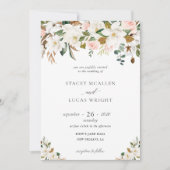 マグノリアとコットンのフローラ招待状 招待状 (正面)