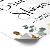 マグノリアとコットンガーランドのウェルカムサイン ブライダルシャワー ポスター (角)