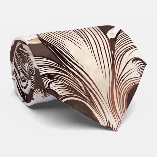 マグノリアとフルーアデリス模様 ネクタイ (ロール)