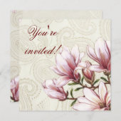 マグノリアとペイズリーの誕生日招待状 招待状 (正面/裏面)