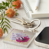 マグノリアとポピー絵画ス キーホルダー (正面右)