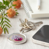 マグノリアとポピー絵画ス キーホルダー (側面)