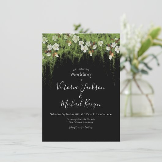 マグノリアとモスつる植物南結婚の侵略 招待状 (スタンド正面)