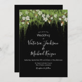 マグノリアとモスつる植物南結婚の侵略 招待状 (正面/裏面)