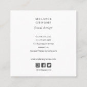 マグノリアとユーカリフローラフレームピンク スクエア名刺 (裏面)