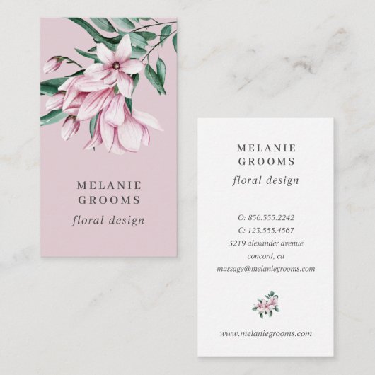 マグノリアとユーカリフローラ植物学 名刺 (正面/裏面)