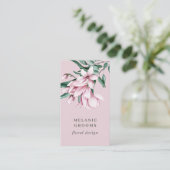 マグノリアとユーカリプタスピンクフローラ植物学 名刺 (スタンド正面)
