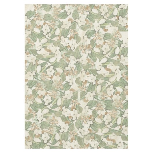 マグノリアによっては白及び金ゴールドの花柄のテーブルクロスが開花します テーブルクロス (正面)