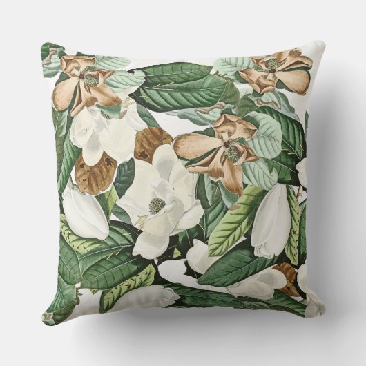 マグノリアによっては花の葉の装飾用クッションが開花します クッション (裏面)