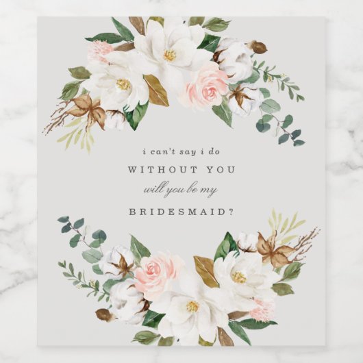 マグノリアのウェディングパーティーのお願い ワインラベル (シングルラベル)