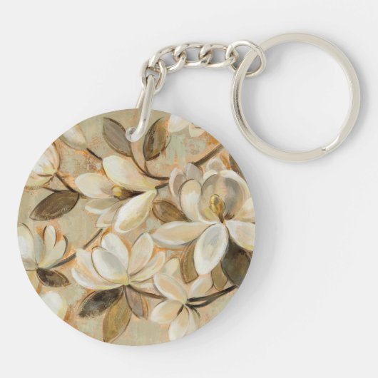 マグノリアのシンプルのクリーム キーホルダー (裏面)