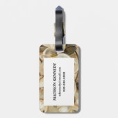 マグノリアのシンプルのクリーム ラゲッジタグ (裏面縦)