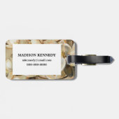 マグノリアのシンプルのクリーム ラゲッジタグ (裏面横)