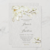 マグノリアの午後結婚の午後 招待状 (正面/裏面)