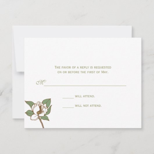 マグノリアの応答カード 出欠カード (正面)