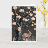 マグノリアの木の下のハレ誕生日グリーティングカード カード (黄色い花)