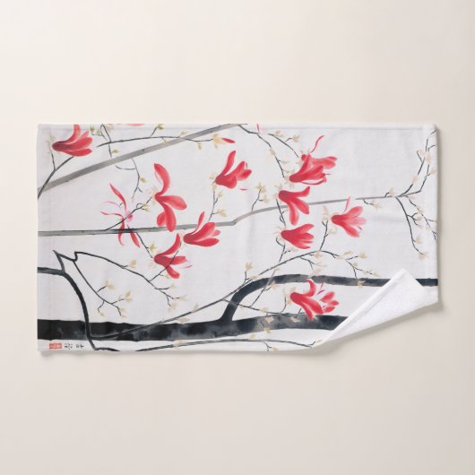 マグノリアの花々小林康慶 バスタオルセット (ハンドタオル)