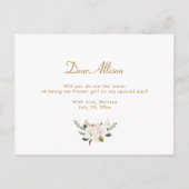 マグノリアの花のあなたが私のフラワーガールカードになります インビテーションポストカード (裏面)