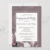 マグノリアの花のエンゲージメント 招待状 (正面)