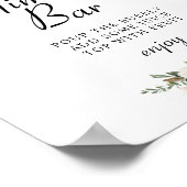 マグノリアの花のブライダルシャワーミモザバーの看板 ポスター (角)