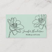 マグノリアの花のミントの緑の名刺 名刺 (正面)