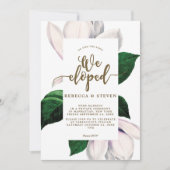 マグノリアの花のモダン私達は招待駆け落ちしました 招待状 (正面)