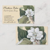 マグノリアの花の名刺-造園家 名刺 (正面/裏面)