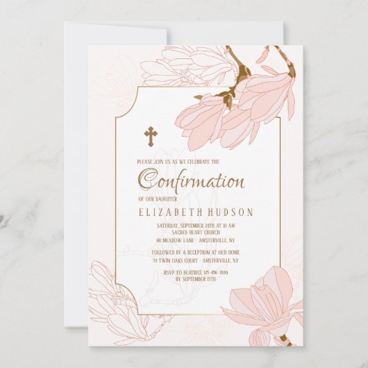 マグノリアの花の招待状 招待状 (正面)