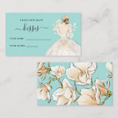 マグノリアの花嫁 何回キスする？ ブライダルシャワー エンクロージャーカード (正面/裏面)