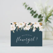 マグノリアの花、あなたは私のフラワーガールカード インビテーションポストカード (スタンド正面)