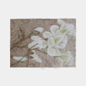 マグノリアの花 フリースブランケット (正面(横))